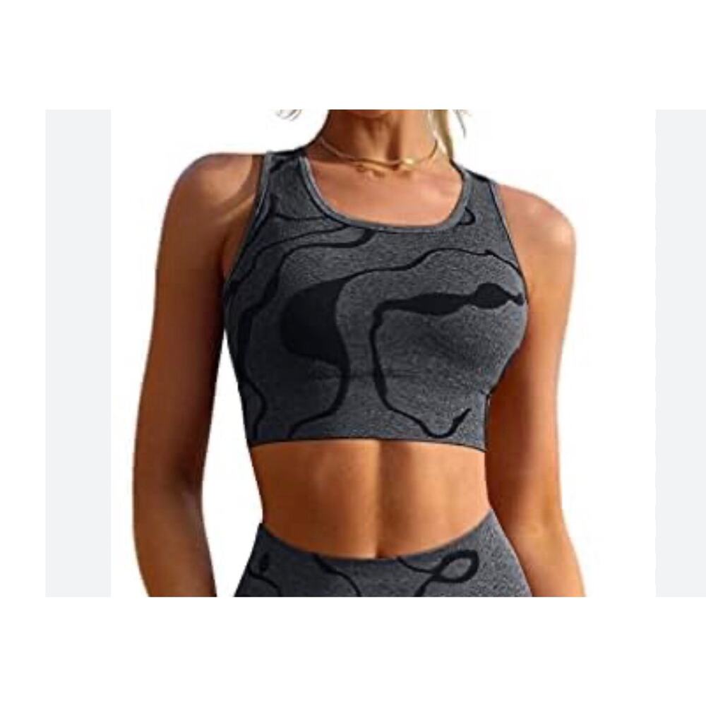 Fitness Sustainable Seamless Fitness top black, ribbed Small